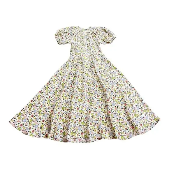 THE GREAT. The Hyacinth Silk Maxi Dress Floating Petals Floral Size 1/S - Picture 4 of 7